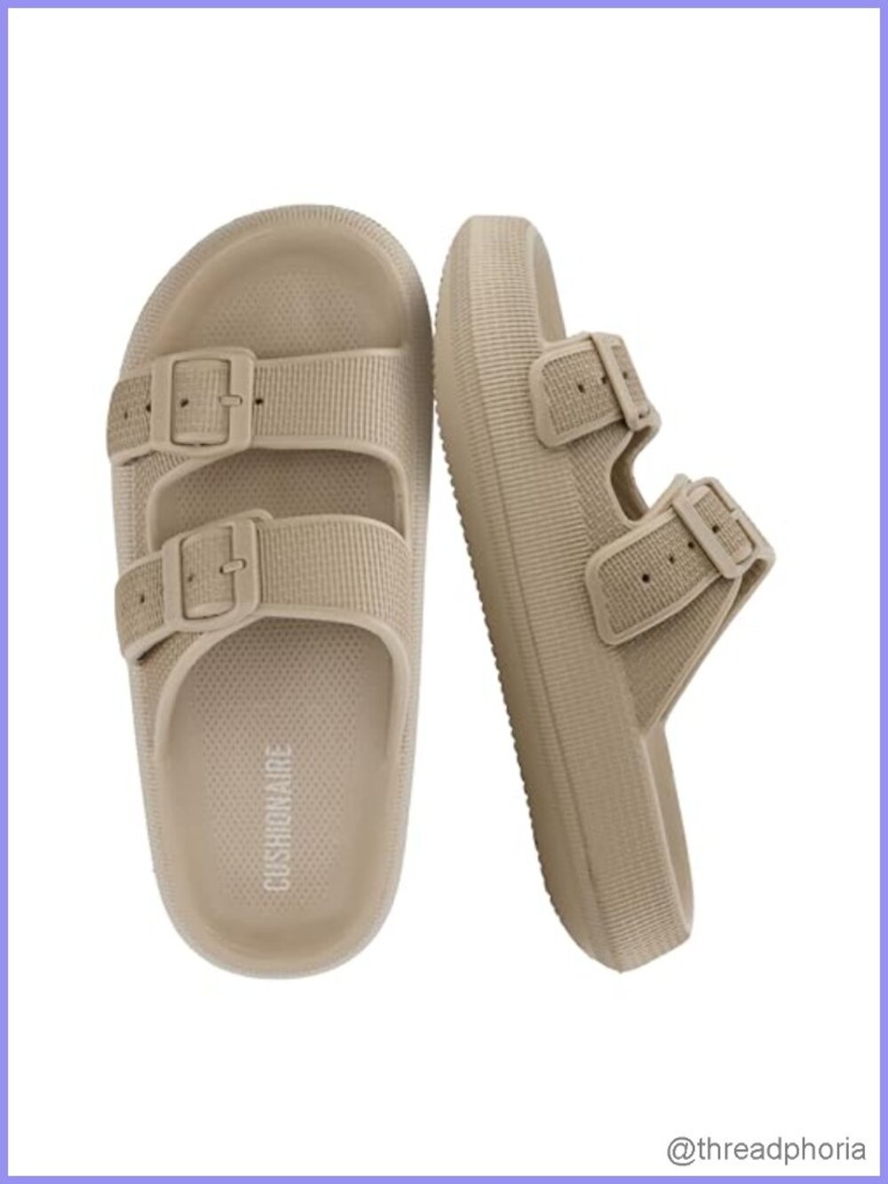Women's Slide Sandals Waterproof EVA Double Buckle Cloud Pillow Recovery